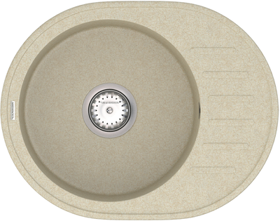 Кухонная мойка гранит VANKOR Lira LMO 02.57 Beige + сифон одинарный VANKOR Стандарт