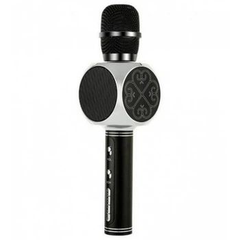 Беспроводной портативный Bluetooth микрофон с функцией изменения голоса Magic Karaoke YS-63 Silver (RZ558)