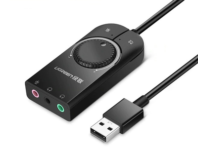 Звуковая карта Ugreen USB 2.0 100 см Черный (1008-664-00)