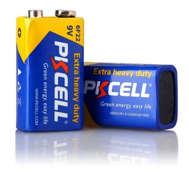 Батарейка солевая PKCELL 9V/6F22, крона, 1 штука PC/6F22-1S