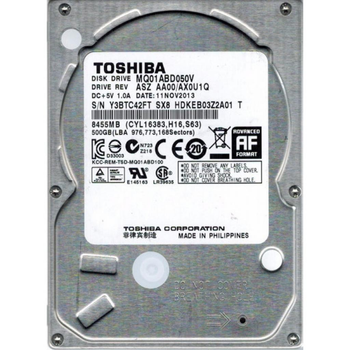 Жесткий диск TOSHIBA 500GB 2.5" SATA II 5400rpm 8MB Refurbished (MQ01ABD050V)
