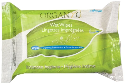 Вологі серветки для інтимної гігієни Corman Organyc Feminine Hygiene 20 шт. (8016867008860)