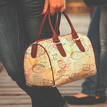 Сумка бочонок Barrel Печатки в закордонному паспорті 28x18x17 см