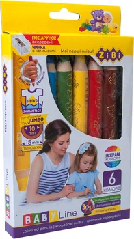 Олівці кольорові ZiBi Baby Line Mini Super Jumbo з чинкою 6 кольорів (ZB.2453)