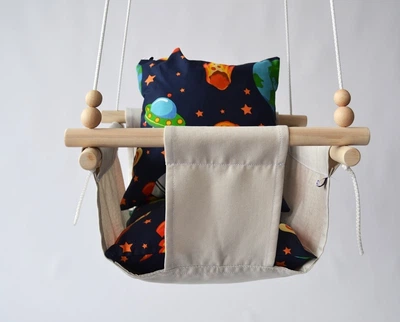 Тканинні підвісні гойдалки Infancy Космос Молочні