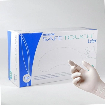 Одноразові рукавички латексні Медиком розмір L 100 шт в упаковці