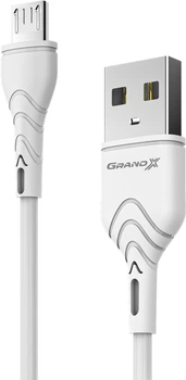 Кабель Grand-X USB-micro USB 3A 1 м White (PM-03W)