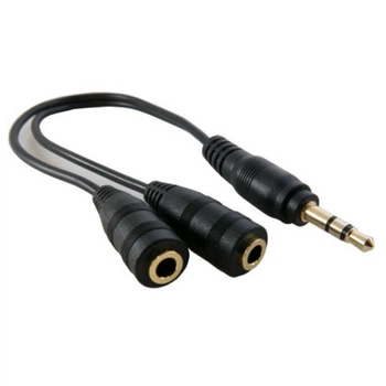 Кабель мультимедійний 3.5mm M to 2x3.5mm F 0.2m Extradigital (KBA1680)