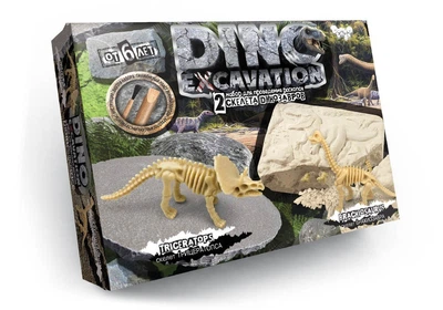 Раскопки динозавров Danko toysс набор палеонтолога Трицератопс+Брахиозавр