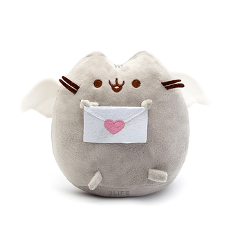 Кіт з листом у лапках М'яка іграшка Пушин кет ST з листом Gray Pusheen cat для дитини