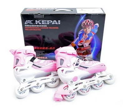 Роликовые коньки Kepai F1-S6 раздвижные, размер 31-33. Розовый