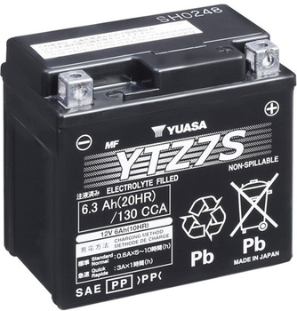 Мото аккумулятор Yuasa 12V 6.3Ah High Performance MF VRLA Battery YTZ7S (GEL) (YTZ7S)