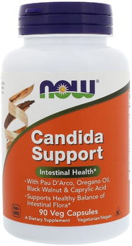 Candida Support натуральная добавка Now Foods 90 гелевых капсул (733739033086)