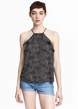 Майка H&M 34 Черно-белый 0480106_горошек_08