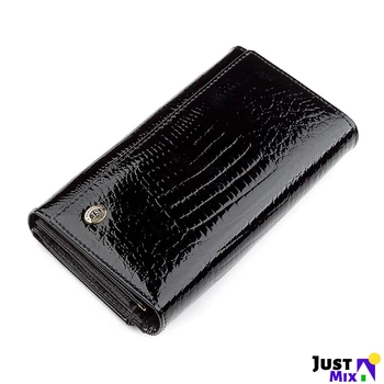 Гаманець жіночий стильний для купюр і карток ST Leather 18433 (S9001A) надійний Чорний