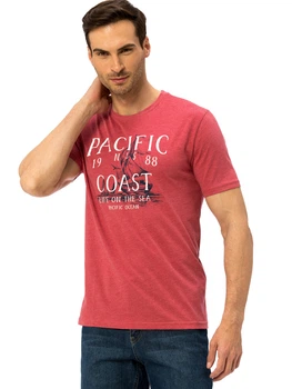 Мужская футболка LC Waikiki Pacific Coast S Коралловая (LCW T-shirt -2772-0)