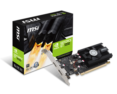 Видеокарта MSI GeForce GT1030 OC 2Gb DDR5 64-bit HDMI/DP 1518/6008MHz Low Profile (GT 1030 2G LP OC)