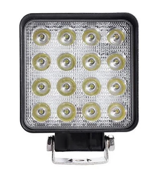 LED (Льод) фара квадратна МТЗ 48W, (16 діодів х 3 ват = 48 Ватів), широкий промінь 10/30V 6000K