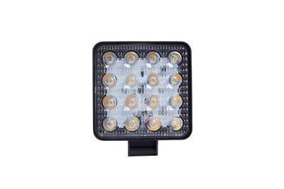 Фара LED квадратная 48W 6000K (16 диодов) (10.5см х 10.5см х 1.5см) (ХИТ) (ОБЛЕГЧЕННЫЙ КОРПУС)