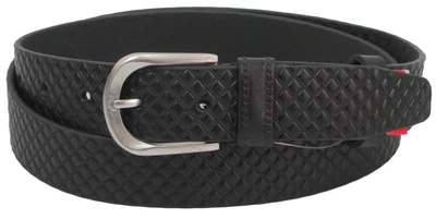 Ремень мужской из кожи под брюки Skipper 3.5 см Черный (1289-35)