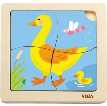 Деревянный мини-пазл Viga Toys Уточки 4 элемента (51314)