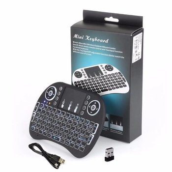 Беспроводная мини-клавиатура Epik i8 с подсветкой Mini Keyboard LED черный