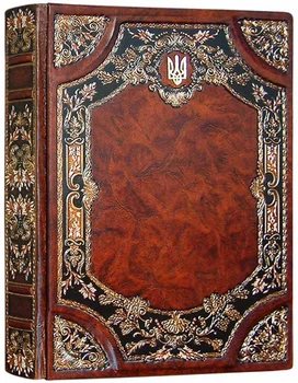 Ежедневник А4 недатированный кожаный с трезубом Георг коричневый А4 Maple 0260