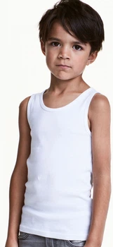 Майка бельевая хлопковая для мальчика H&M 0200761023 110-116 см (4-6 years) Белый