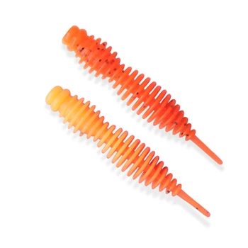 Съедобный силикон Angry Baits Червь Killer Lip 2" Crazy Carrot 10 шт