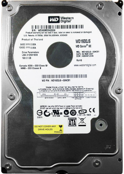 Жесткий диск Western Digital Caviar SE 160ГБ 7200об/м 8МБ 3.5" SATA II (WD1600JS) Refurbished