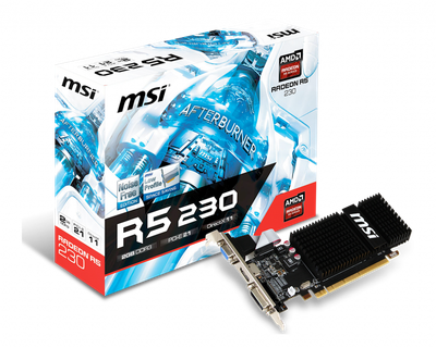 Видеокарта MSI Radeon R5 230 2Gb DDR3 64-bit VGA/DVI/HDMI 625/1066MHz Silent Low Profile (R5 230 2GD3H LP)