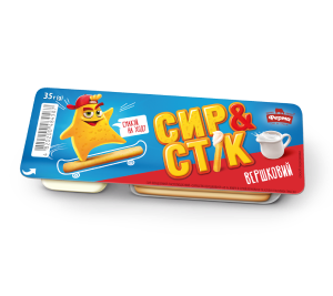Плавлений сир Ферма СИР&СТІК Вершковий і хлібні палички Гріссіні 60% 35г