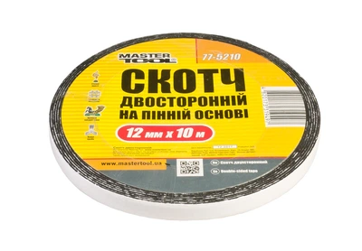 Лента двухсторонняя Mastertool на вспененной основе 12 мм×10 м 77-5210