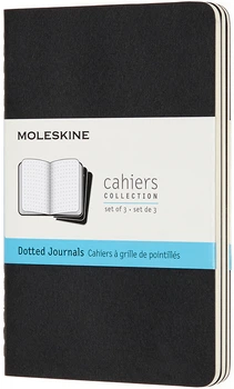 Набір нотатників Moleskine Cahier 9 x 14 см 3 шт. по 64 сторінки в крапку Чорний (8058341719206)