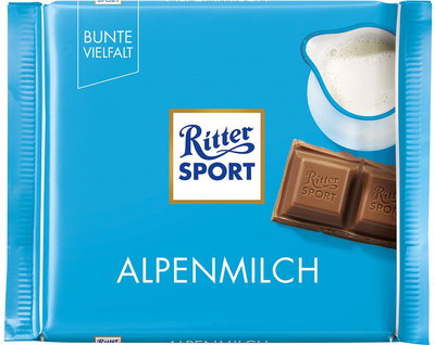 Шоколад Ritter Sport молочний з альпійським молоком 100 г (4000417018007)