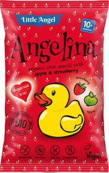 Снеки кукурудзяні Mclloyd's Каченя Angelina з яблуком і полуницею 30 г (8588004638273)