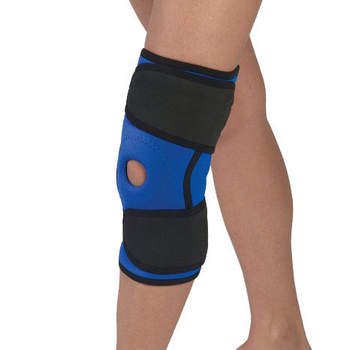 Бандаж коленного сустава неопреновый с ребрами жесткости и силиконовым кольцом Алком Размер 1 SK (4053)