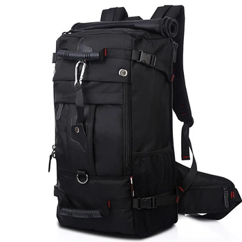 Сумка-рюкзак KAKA 2070 D 50L Black для туризма с водоотталкивающей пропиткой