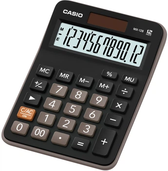 Kalkulator Casio 12-cyfrowy 106x147x29 Czarny (MX-12B-W-EC)