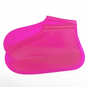 Чехлы бахилы для обуви силиконовые от воды/грязи M, Pink (kz139)