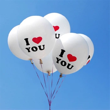 Повітряні кулі із написом I LOVE YOU 10 шт