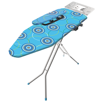 Гладильная доска Granit Blanca Синие круги 120*38 см Моноблок c подрукавником и электропакетом (2415-EPR)