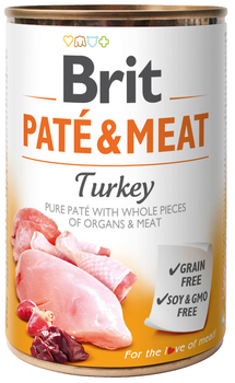 Влажный корм для собак Brit Paté & Meat со вкусом индейки и курицы