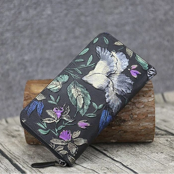 Кошелек женский ручной работы BlackOwl Магнолия Purple 101300301106 кожаный черный
