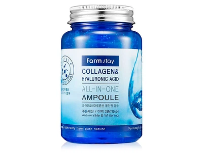 Ампульная сыворотка для лица с коллагеном и гиалуроновой кислотой FarmStay Collagen & Hyaluronic Acid All-In-One Ampoule, 250мл (8809469770002)