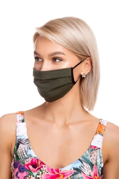 Захисна бавовняна двошарова маска з кишенею для додаткової фільтрації Intimo one size Хакі (62177)