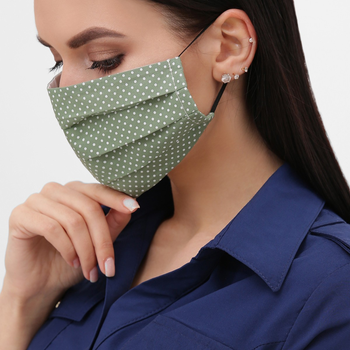Многоразовая защитная маска оливковая в горошек MSK106