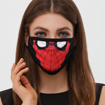 Многоразовая защитная маска черная Spider-Man MSK027