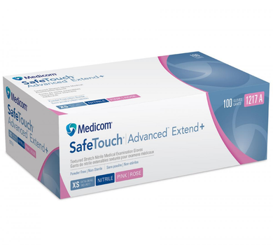 Рукавички SafeTouch Medicom нітрилові без пудри, розмір М рожеві 100 штук
