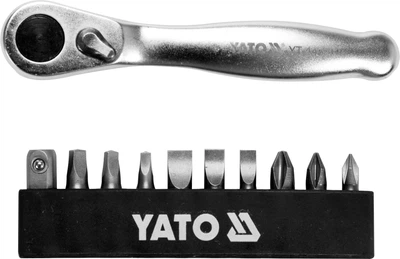 Набор отверточных насадок с трещоткой YATO 1/4" 25 мм 11 шт (YT-14390)